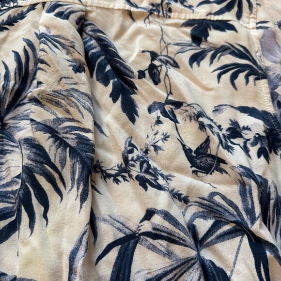 Soft Surroundings Shirt Womens Large Blue Floral Button Up Hi Lo Tunic Top - Picture 10 of 10